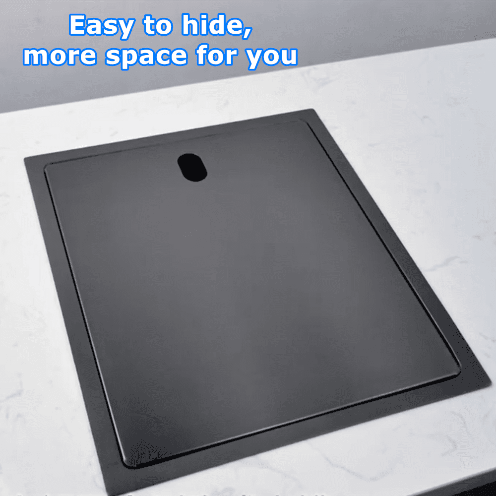 Under-Mount Hidden Kitchen Sink Set, Stainless Steel 9" Deep Single Bowl Sink with Faucet & Drain Brushed Black
