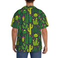 thumbnail image 5 of KLL Cactus 1 Print Men's Shirt Short Sleeve Button Down Summer Cuba Beach Shirts- Medium, 5 of 7