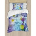 thumbnail image 3 of Flower Duvet Cover Set Queen Size, Vintage Flower in Pastel Color Scheme Fragrance Natural Blooming Beautiful Print, Decorative 3 Piece Bedding Set with 2 Pillow Shams, Multicolor, by Ambesonne, 3 of 3