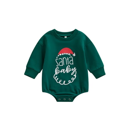 

Infant Baby Girl Boy Christmas Romper Cute Print Long Sleeve Round Neck One-Piece Bodysuit Winter Clothes