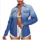 thumbnail image 2 of Puntoco Top De Chaqueta Lavada Corta De Moda De Color Sólido De Mezclilla Para Mujer Puntoco Puntoco-1, 2 of 6