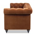 thumbnail image 5 of Alto 88" Chesterfield Sofa in Burnt Orange Performance Velvet | Hand-Tufted, Solid Hardwood Frame, Sinuous Springs | Luxurious 3-Seater for Living Room, Office, or Den, 5 of 8