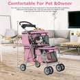 thumbnail image 3 of Dkelincs Double Tier Dog Stroller Cat Stroller Travel Folding Pet Stroller 4 Wheels Jogger Stroller with Removable Pad & Cup Holder, Pink, 3 of 7
