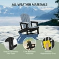 thumbnail image 6 of WestinTrends Azura 2-Piece HDPE Plastic Adirondack Patio Chair With 18" Side Table Set, Black, 6 of 16