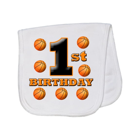Inktastic 1st Birthday Basketball Baby Burp Cloth
