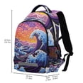 thumbnail image 3 of ALAZA Waves Purple Backpack Elementary School Bag Bookbag Travel Rucksack, 3 of 7