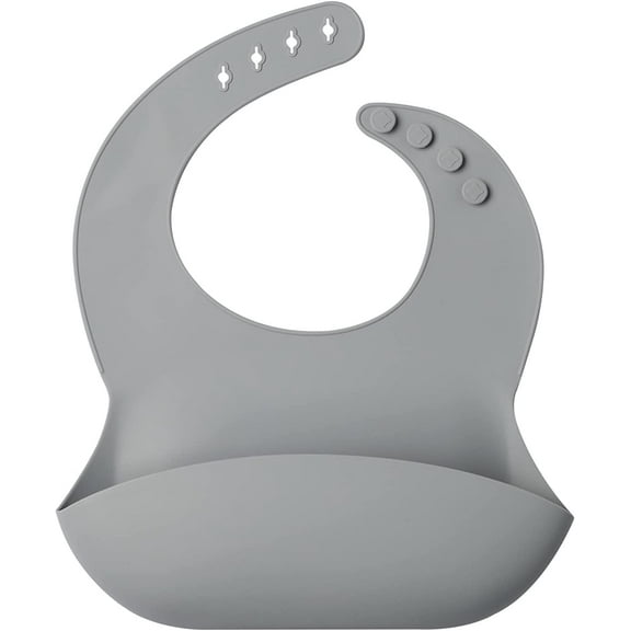 Adjustable Silicone with Bibs Food Catcher Pocket for Babies and Toddlers, Waterproof Baby Bibs for Eating, Easily Wipe Clean