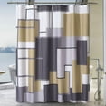 thumbnail image 2 of YOSTV Gold Black Modern Geometric Shower Curtain, Gold Black White Waterproof Shower Curtain Set for Bathroom Restroom with 12 Metal Hooks, 72 x 72 inch, 2 of 6