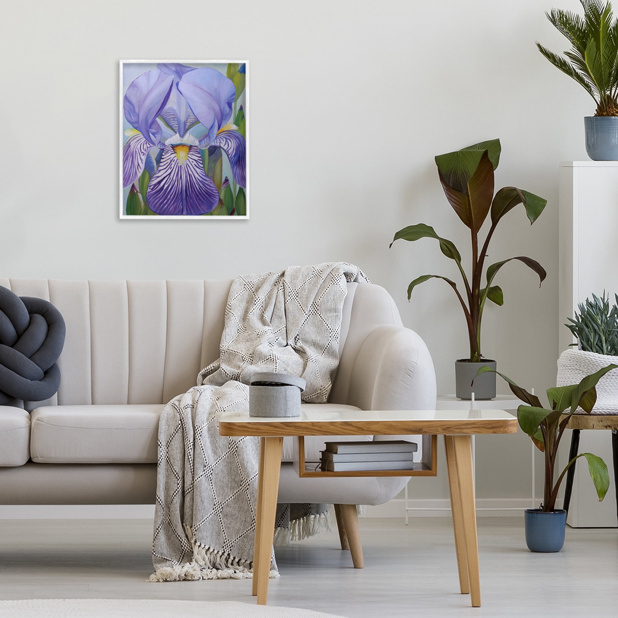 Stupell Industries Blooming Purple Iris Petals White Framed Giclee Art, design by Violeta Vollmer
