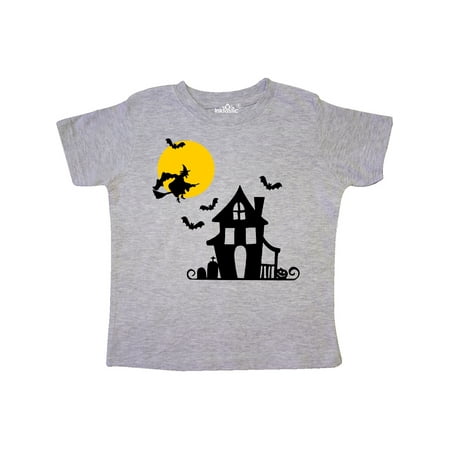 

Inktastic Halloween Haunted House Witch and Bats Gift Toddler Boy or Toddler Girl T-Shirt