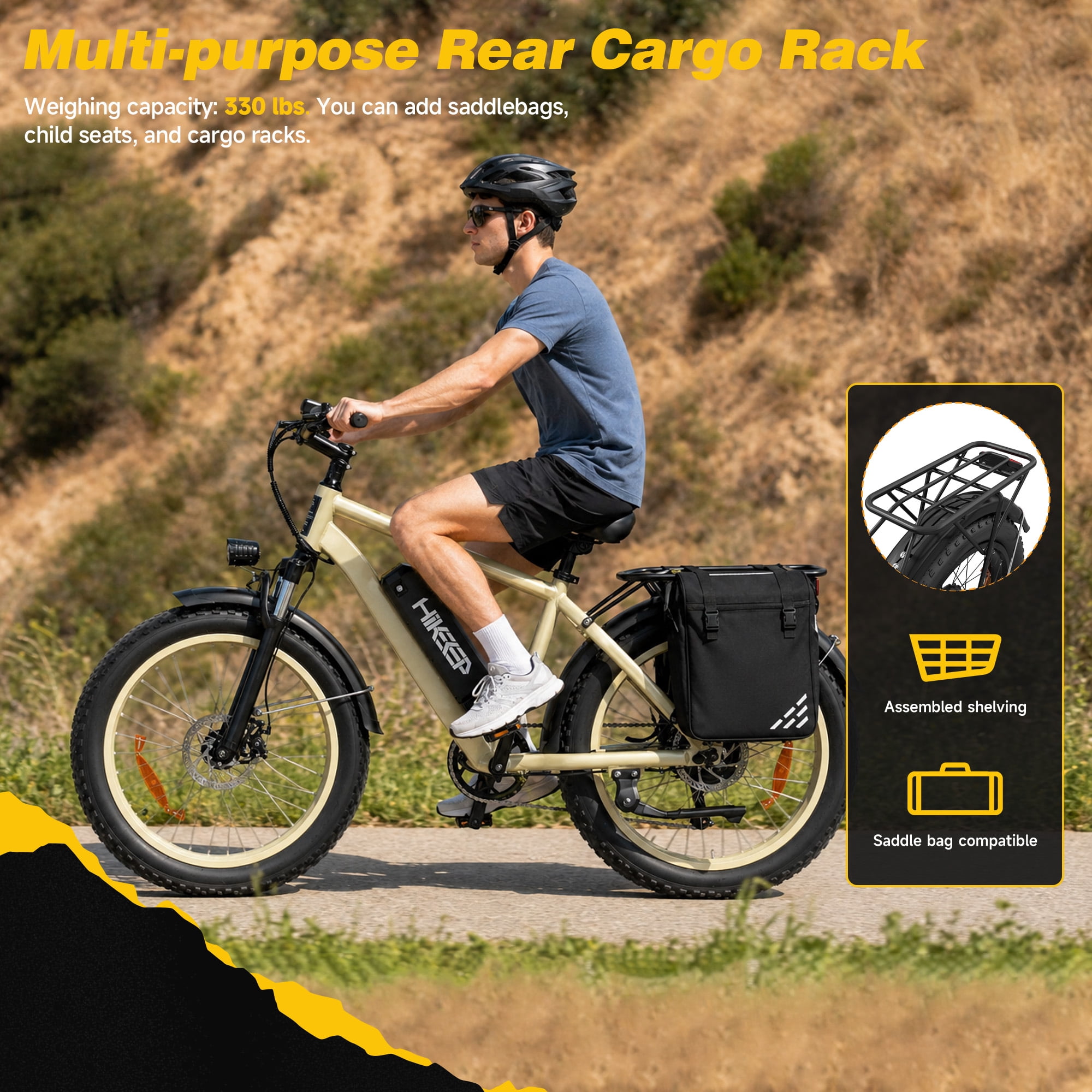 HiKeep 26" Electric Bike for Adults 1500W Peak, 48V 15.6Ah Removable Battery, 30MPH Electric Bicycle, 26x4" Fat Tire Mountain Ebike, Shimano 7 Speed, UL2849, Black