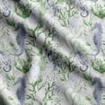 thumbnail image 1 of Soimoi Sea Shell Print, Silk Fabric, Decor Sewing Fabric by The Yard 42 Inch Wide,Decorative Fabric for Shirts Suits Ties, Green & Purple, 1 of 5