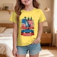 thumbnail image 2 of Zshosam 4th of July Girls Shirts American Flag Shirts Girls Patriotic Shirt USA Flag Stars Stripes Print T-Shirt 4th of July Tee Tops Size 2T 3T,(Yellow 2-3 Years), 2 of 5