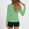 thumbnail image 5 of UPPADA Women's Full Zip Workout Jackets Long Sleeve Stand Collar Athletic Tops Slim Fit Running Yoga Shirts for Activewear Green,S, 5 of 8