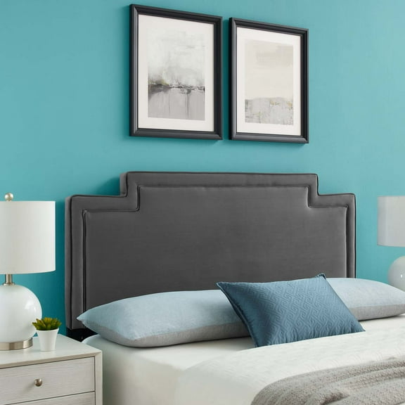 Modway Transfix Performance Velvet Full/Queen Headboard in Charcoal