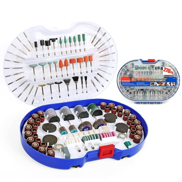 Kit de accesorios para herramientas rotativas WORKPRO, 276 piezas, ajuste universal