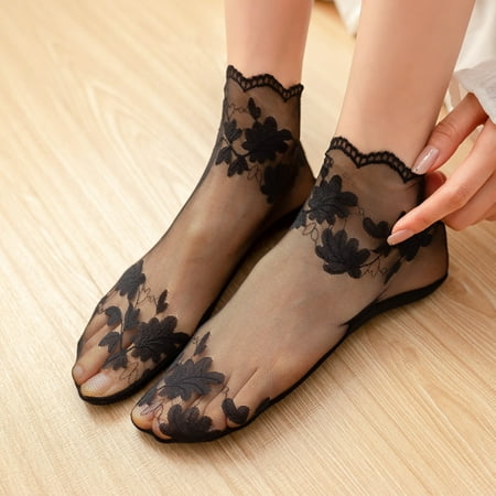 

Ladies Japanese and Korean lace socks lace boat socks hollow non-slip