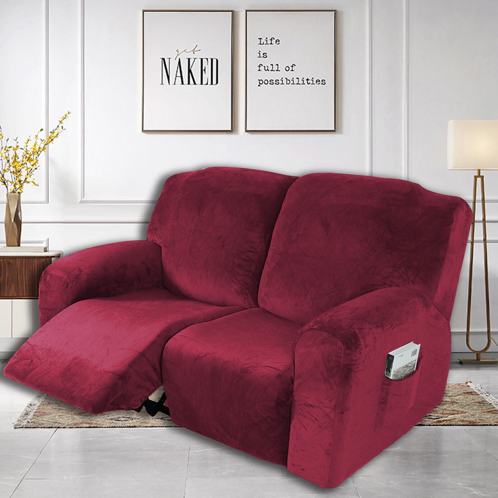 Stretch Recliner Loveseat Slipcover Non Slip 2 Seater Couch Cover – Crfatop
