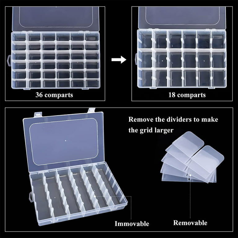 Chok Grid Clear Plastic Organizer Box with Adjustable Compartment