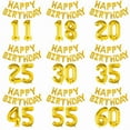 thumbnail image 2 of 15 Pcs Gold Happy Birthday With Number Foil Balloons Kids Adult Party Decoration Boy Girl 10 18 20 25 30 35 40 50 60 Years Old, 2 of 10