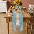 thumbnail image 2 of Coastal Octopus Table Runner 72 Inches, Summer Coral Ocean Vintage Wood Bed Runner Dresser Scarves Tabletop for Indoor Outdoor Parties/Ceremony/Banquet, 14" x 72", 2 of 9