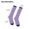 thumbnail image 5 of Daiia Sports Socks Pugs and Flowers Printed Novelty Crew Socks for Men Women Knee High Socks Cotton Socks Soft & Breathable Support Unisex Socks, 5 of 9