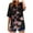 Linen Tops-A0131White, variant on Plus Size Linen Blouses for Women Tropical Floral Print V-Neck Short Sleeve Tunic Tops Holiday Tops Blossom Graphic Side Button Beach Party Wear