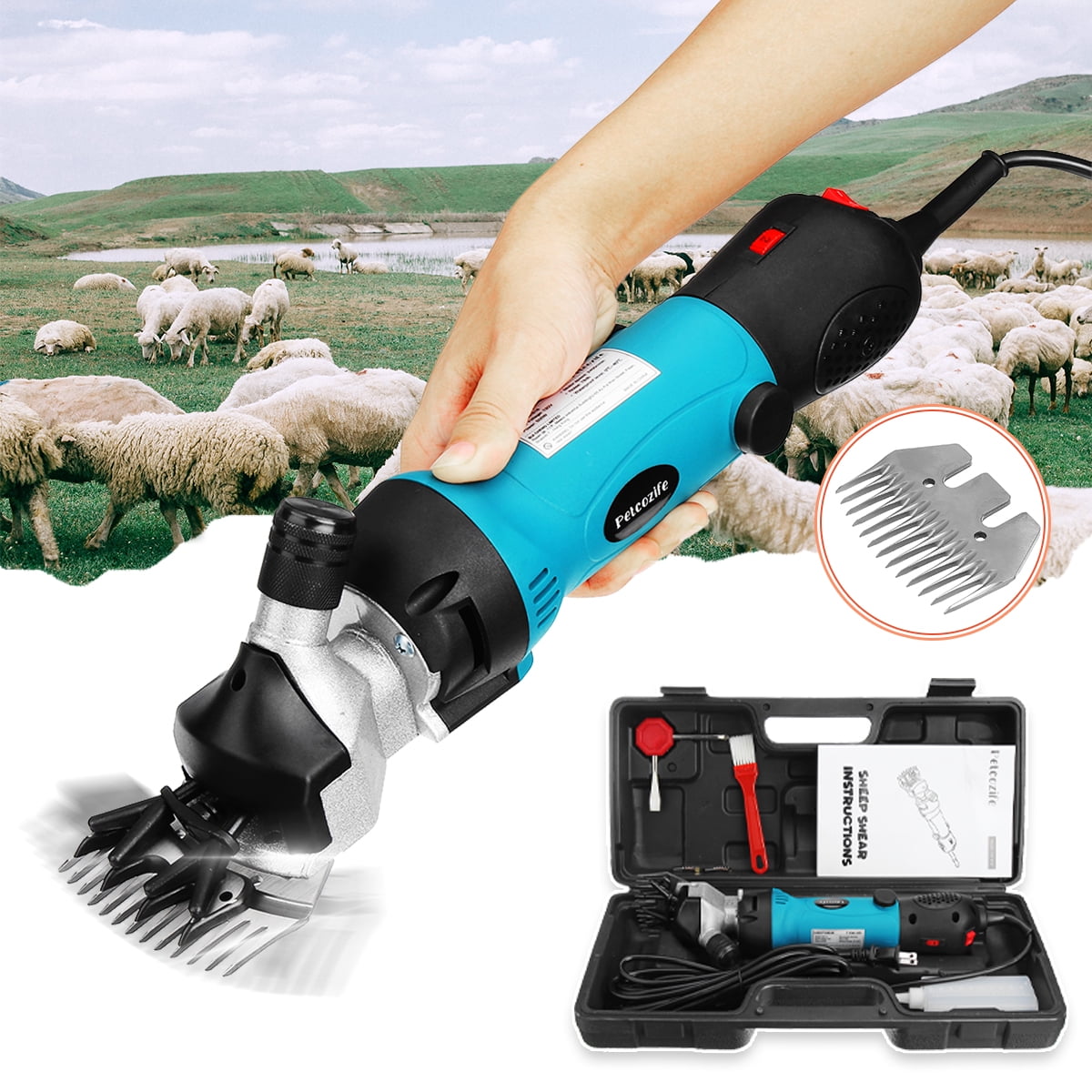 PetCozife Electric Sheep Shear, 500W 120V Clipper Groomer Shearing