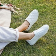 Womens Slip on Sneakers Platform Walking Shoes Casual Loafers White US 6