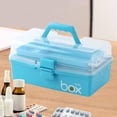 thumbnail image 4 of Esquirla Portable Medical Box 3 Layer Storage Box Container for Drom Office Workplace Blue, 4 of 5