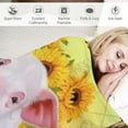 thumbnail image 3 of ONETECH Cute Pig Throw Blanket, 320GSM Flannel Sunflower Blankets for Girls Kids Women,Super Soft Cozy Warm Blanket for Bed Sofa Couch Gift (Just Girl Who Loves Pig ), 3 of 6