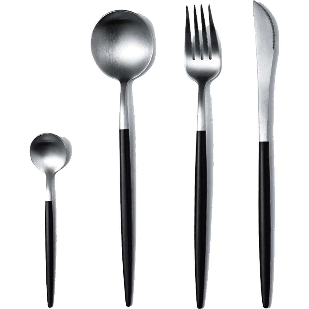 Gold Silverware Set Matte Flatware Set 304 Stainless Steel Flat Cutlery