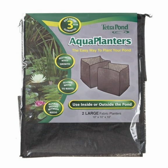 Tetra Pond AquaPlanters Fabric Pond Planters Large - 2 Pack - (10"L x 10"W x 10"H)