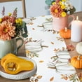 thumbnail image 4 of ERUNPONLY White Pumpkin Fall Table Runner - 60 Inch Long Thanksgiving Eucalyptus Leaves Autumn Cotton and Linen Blended Dress Scarves Farmhouse Table Runner for Kitchen Dining, Coffee Table, 13"x60", 4 of 8