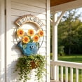 thumbnail image 4 of Cadancy Welcome Sign Watering Can Wall Decor for Garden Fence, Creative Metal Hanging Plaque with Flower Design, Rustic Outdoor Porch Patio Gate Home Entrance Decoration Housewarming Gift, 4 of 7