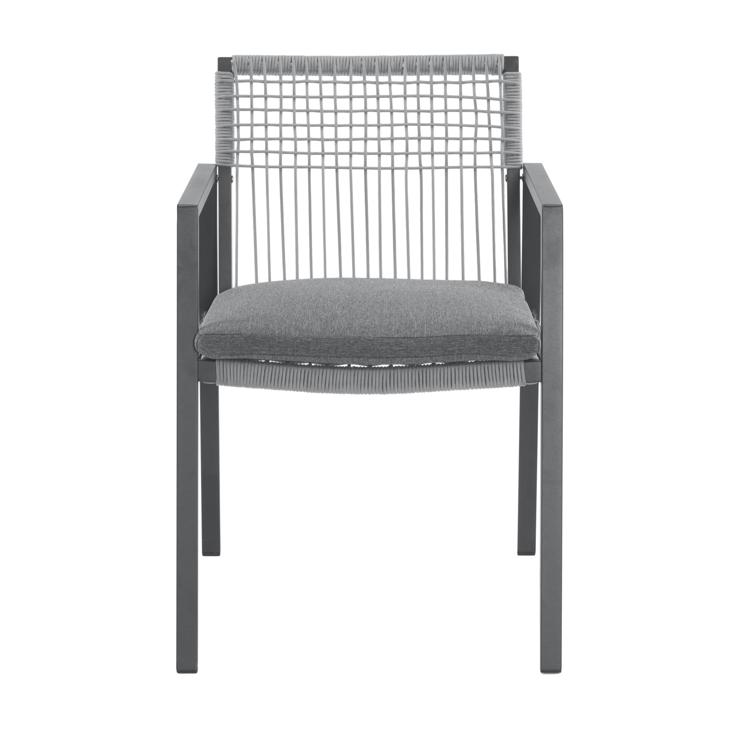 Outdoor Dining Chairs Set of 2, Aluminum Rope , Patio Balcony Chairs with Cushions