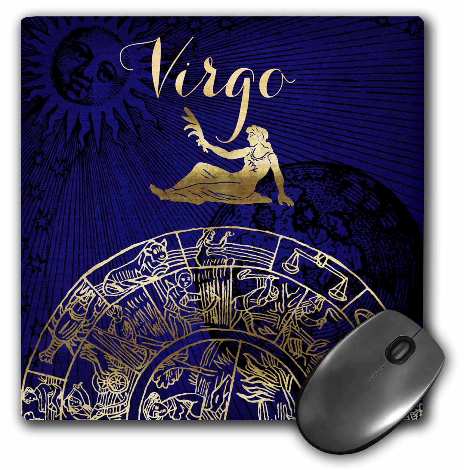 3dRose Virgo Symbol Astrology Wheel Zodiac Sign Horoscope Mouse Pad, 8 by 8inch
