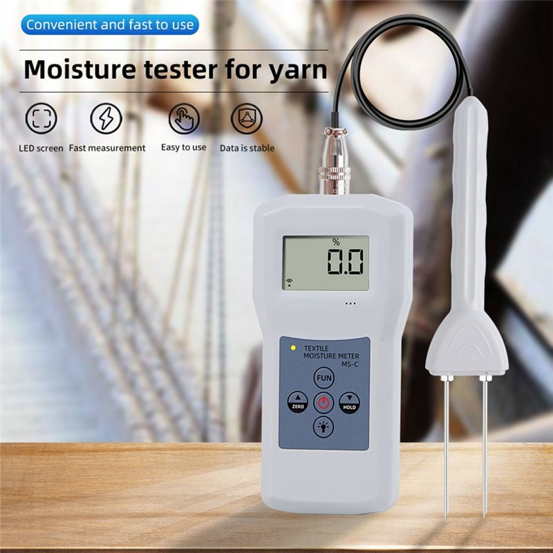 Yarn Moisture Meter Wool Silk Woollen Textile Materials Humidity Tester LCD Digital Display Cotton Hygrometer