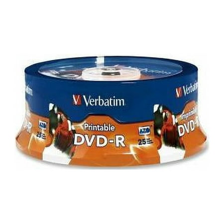 UPC: 0023942961918 | Verbatim 4.7GB 16X DVD-R Inkjet Printable  Hub Printable 25 Packs Spindle 25Pkg DVD Recordable Media Model 96191