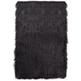 thumbnail image 2 of Deluxe Ultra Soft Faux Sheepskin Fur Series Fluffy Decorative Indoor Shag Area Rug, 2 x 3 Feet Rectangle, Black, 1 Pack, 2 of 4