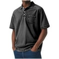 thumbnail image 3 of Goodtrade8 Mens Button down Shirts Short Sleeve Polo Dress Shirts Casual Pockets Summer Collar Outfits Work T-Shirts for Men Gift for Men, 3 of 7