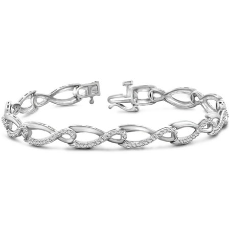 JewelersClub White Diamond Accent Sterling Silver Infinity Bracelet, 7.5