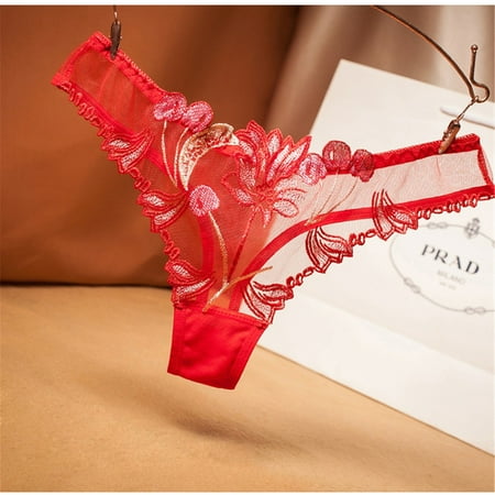 

UDAXB Womens Underwear Women Tulle Lace Low Waist Sensuality Panties Underwear(Buy 2 get 463 free)