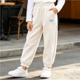 thumbnail image 6 of Edvintorg Winter Sweatpants for Girls Fashion Elastic Waist Casual Corduroy Joggers Pants with Pockets Girls Clothes 1-13 Years, 6 of 7