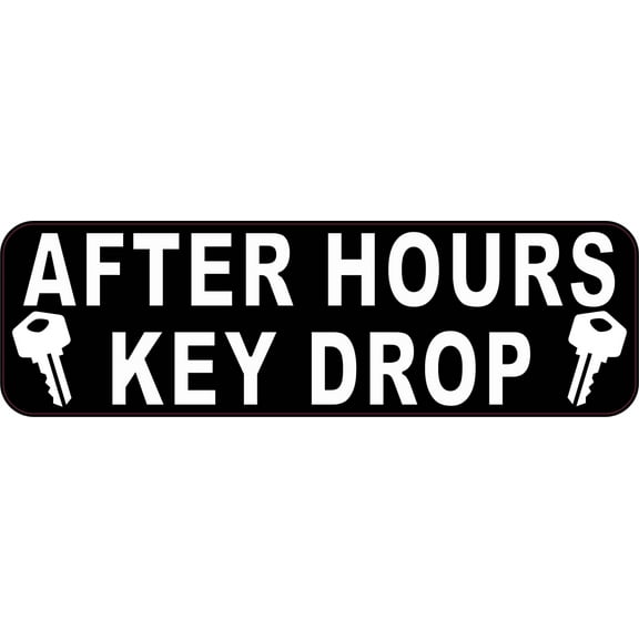 StickerTalk After Hours Key Drop Vinyl Sticker, 10 inches x 3 inches