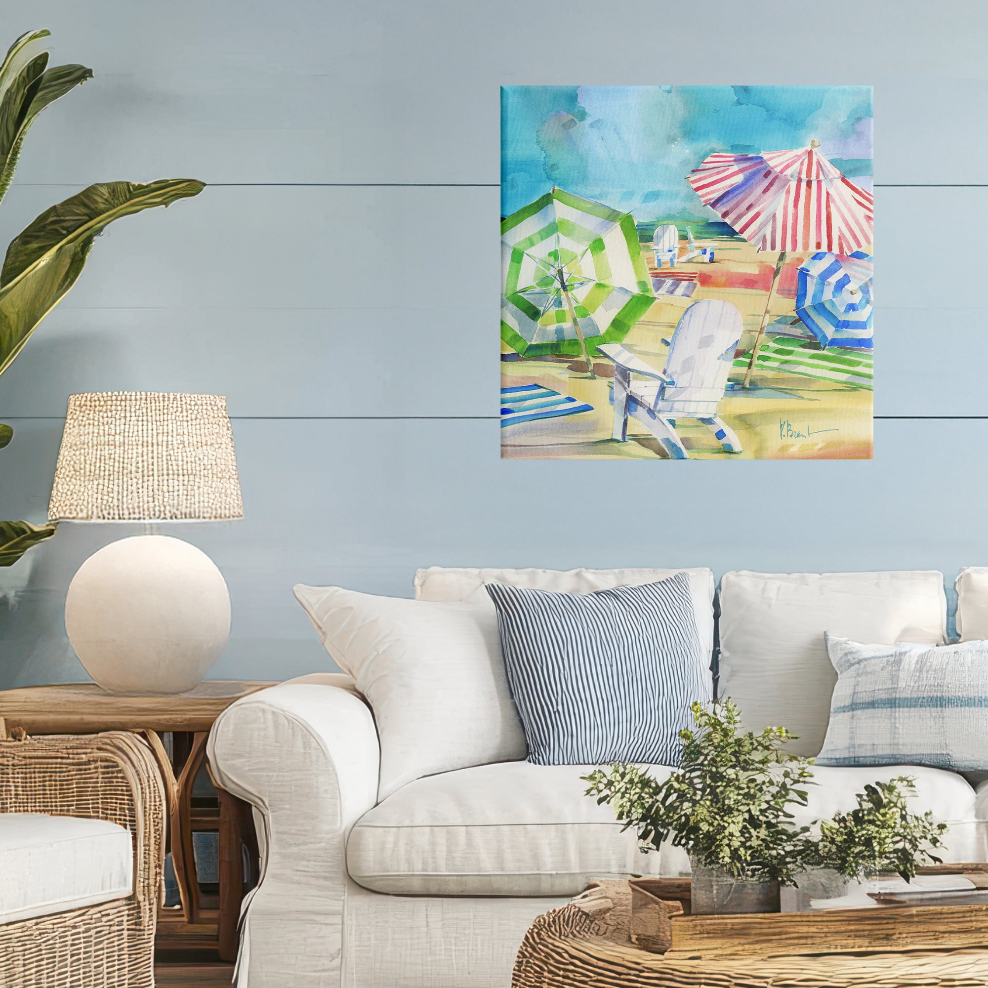 Stupell Industries Ventura Beach Umbrellas Canvas Wall Art, design by Paul Brent