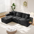 thumbnail image 2 of Neche 100" Oversized Modular Sectional Couches For Living Room, L-Shaped Cloud Sofa Couch With Corduroy Fabric, Comfy Couch With Deep Seat, Easy Assembly Required, Black, 2 of 9