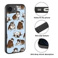 thumbnail image 2 of WIRESTER Shockproof Soft Rubber Cover Case for Apple iPhone 16e 6.1" 2025, Brindle Brown English Bulldog Funny Playful Postures On Light Blue Background, 2 of 5