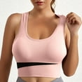 thumbnail image 2 of Entyinea Women's Full Figure Sports Bra Longline Padded Crop Tank Yoga Bras Workout Fitness Top Pink L, 2 of 5