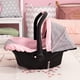 thumbnail image 4 of Bayer Design 67933AA Juguete, Silla de Coche Easy Go para Cochecito Neo Vario con Funda, Accesorios para muñecas, Rosa, Gris con Mariposa, Gris/Rosa, para muñecas de hasta 18", 4 of 5